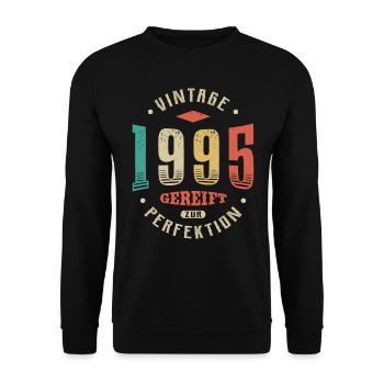 27. Geburtstag Perfektion 27 Jahre 1995 - Unisex Pullover - Schwarz - Vorne - Alina (178cm) & Michal (187cm)
