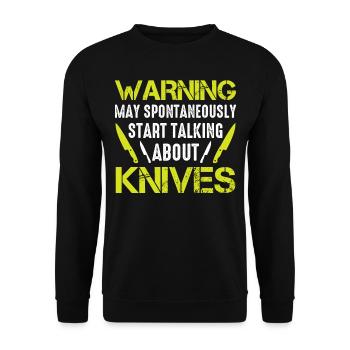 Couteau Collecteur Lame Forge Forgeron - Sweat-shirt Unisexe - noir - Devant - Alina (178cm) & Michal (187cm)