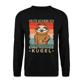 Boule Faultier - Boccia - Boulespieler - Unisex Pullover - Schwarz - Vorne - Alina (178cm) & Michal (187cm)
