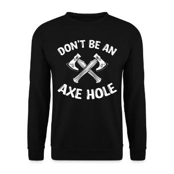 Ne soyez pas un trou de hache - Lancer de hache - Sweat-shirt Unisexe - noir - Devant - Alina (178cm) & Michal (187cm)