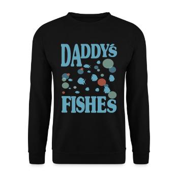 Aquarium Aquarium Papas Fish Gift - Unisex Sweatshirt - black - Front - Alina (178cm) & Michal (187cm)
