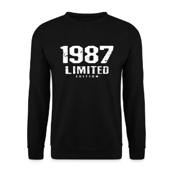 35. Geburtstag Limited Edition 1987 35 Jahre - Unisex Pullover - Schwarz - Vorne - Alina (178cm) & Michal (187cm)