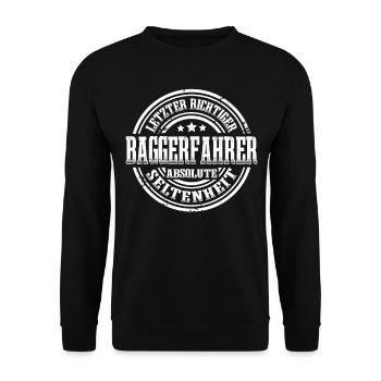 Baggerfahrer Seltenheit Lustig Baggerführer - Unisex Pullover - Schwarz - Vorne - Alina (178cm) & Michal (187cm)