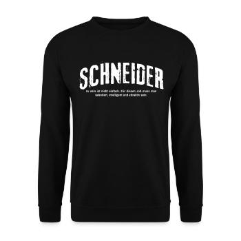 Schneider zu sein ist nicht einfach - Unisex Pullover - Schwarz - Vorne - Alina (178cm) & Michal (187cm)