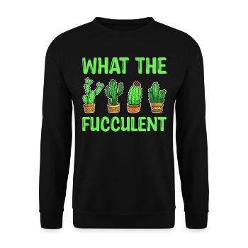 What The Fucculent - Fleur de sucre de cactus occidental - Sweat-shirt Unisexe - noir - Devant - Alina (178cm) & Michal (187cm)