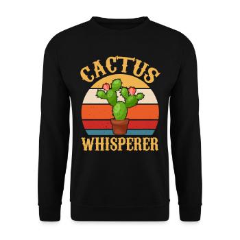 Cactus Whisperer - Fleurs de Sugaro occidental - Sweat-shirt Unisexe - noir - Devant - Alina (178cm) & Michal (187cm)