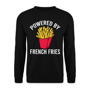 Propulsé par Français Fries - Amateurs de restauration rapide - Sweat-shirt Unisexe - noir - Devant - Alina (178cm) & Michal (187cm)