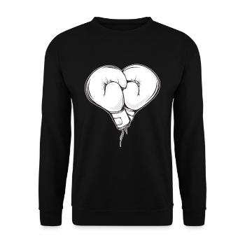 Boxing Gloves Heart Boxing Lover Gift idea - Unisex Pullover - Schwarz - Vorne - Alina (178cm) & Michal (187cm)