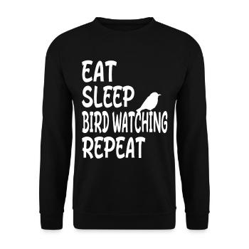 Répétez l’idée cadeau Birdwatcher Birdwatcher - Sweat-shirt Unisexe - noir - Devant - Alina (178cm) & Michal (187cm)