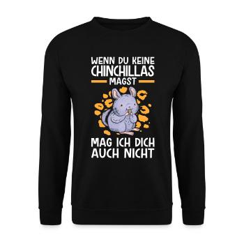 Chinchilla nicht mögen Nagetier Wollmaus - Unisex Pullover - Schwarz - Vorne - Alina (178cm) & Michal (187cm)