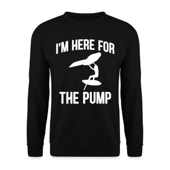 I'm Here For The Pump - Hydrofoil Wingfoil Surf - Unisex Sweatshirt - black - Front - Alina (178cm) & Michal (187cm)