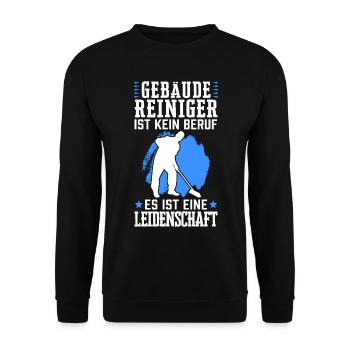 Gebäudereiniger ist kein Beruf Fensterputzer - Unisex Pullover - Schwarz - Vorne - Alina (178cm) & Michal (187cm)