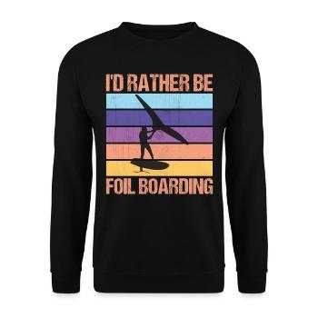 I’d Rather Be WingFoil Boarding - Surfeur Hydrofoil - Sweat-shirt Unisexe - noir - Devant - Alina (178cm) & Michal (187cm)