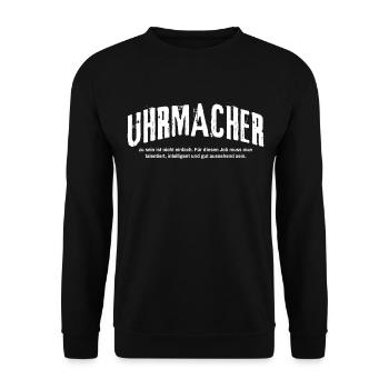 Uhrmacher zu sein ist nicht einfach - Unisex Pullover - Schwarz - Vorne - Alina (178cm) & Michal (187cm)
