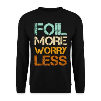 Wingfoil More Worry Less - Wingfoiling Hydrofoil - Unisex Sweatshirt - black - Front - Alina (178cm) & Michal (187cm)