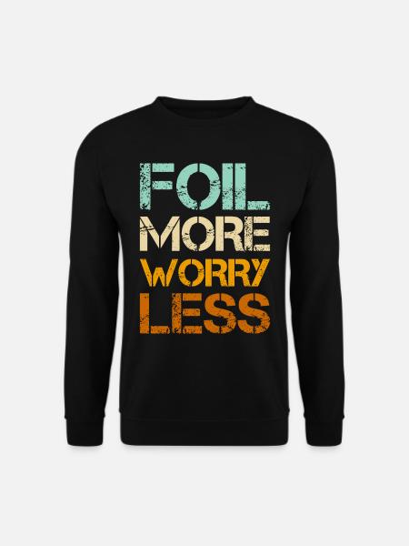 Wingfoil More Worry Less - Wingfoiling Hydrofoil - Unisex Pullover - Schwarz
