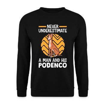 Femme avec lévrier espagnol Podenco - Sweat-shirt Unisexe - noir - Devant - Alina (178cm) & Michal (187cm)