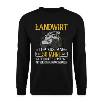 Landwirt 50 Jahre - Landwirtschaft - Bauernhof - Unisex Pullover - Schwarz - Vorne - Alina (178cm) & Michal (187cm)