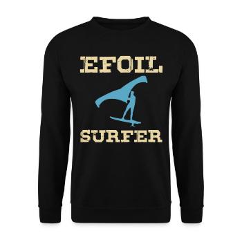 Efoil Surfer Electric Surfboard Hydrofoil Wingfoil - Unisex Sweatshirt - black - Front - Alina (178cm) & Michal (187cm)