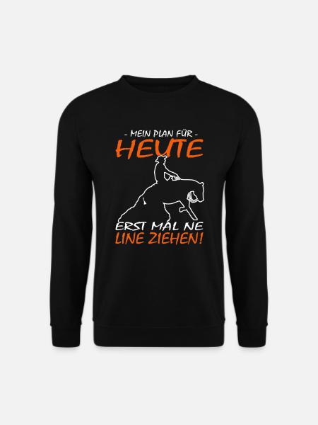 Mein Plan für heute Westernreiten - Reining Pferd - Unisex Pullover - Schwarz