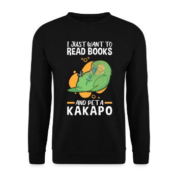Kakapo pet et lire perroquet incapable de voler - Sweat-shirt Unisexe - noir - Devant - Alina (178cm) & Michal (187cm)