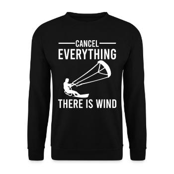 Cancel Everything There Is Wind - Kitesurfing - Unisex Sweatshirt - black - Front - Alina (178cm) & Michal (187cm)