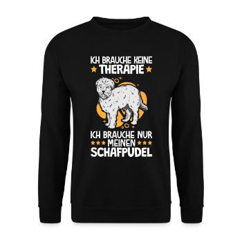 Ich brauche nur meinen Schafpudel Hütepudel - Unisex Pullover - Schwarz - Vorne - Alina (178cm) & Michal (187cm)