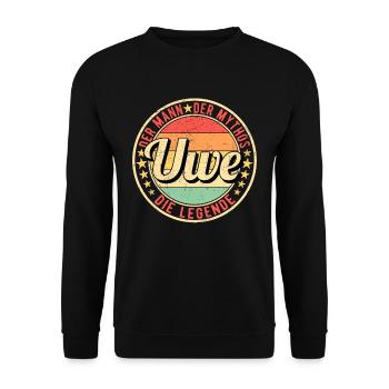 Uwe Der Mann Der Mythos Die Legende - Unisex Pullover - Schwarz - Vorne - Alina (178cm) & Michal (187cm)