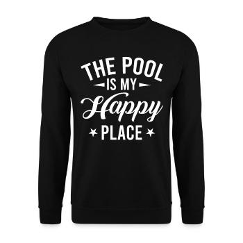 La piscine est mon endroit heureux - Nager - Sweat-shirt Unisexe - noir - Devant - Alina (178cm) & Michal (187cm)