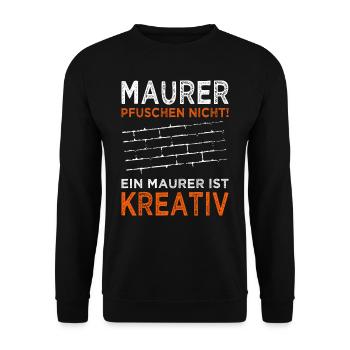 Maurer - Handwerker - Baustelle - Heimwerker - Unisex Pullover - Schwarz - Vorne - Alina (178cm) & Michal (187cm)
