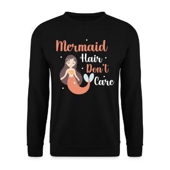 Les cheveux de sirène ne s’en soucient pas - Piscine Natation - Sweat-shirt Unisexe - noir - Devant - Alina (178cm) & Michal (187cm)