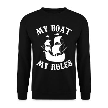 My Boat My Rules - Captain Sea Sailor - Unisex Sweatshirt - black - Front - Alina (178cm) & Michal (187cm)