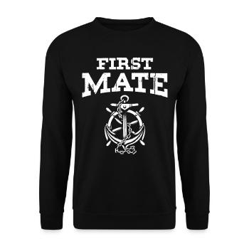 First Mate - Ocean Sea Sailor - Unisex Sweatshirt - black - Front - Alina (178cm) & Michal (187cm)