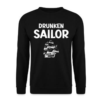 Drunken Sailor - Boat Captain - Unisex Sweatshirt - black - Front - Alina (178cm) & Michal (187cm)