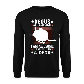 Degus sind fantastisch Nagetier Gewöhnlicher Degu - Unisex Pullover - Schwarz - Vorne - Alina (178cm) & Michal (187cm)