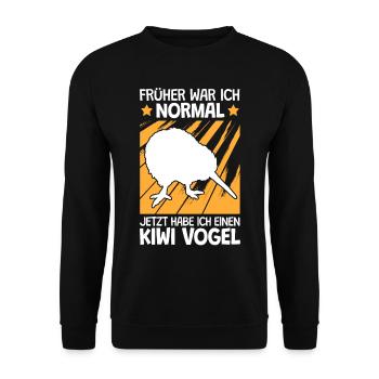 Kiwi Vogel früher war ich normal Neuseeland - Unisex Pullover - Schwarz - Vorne - Alina (178cm) & Michal (187cm)