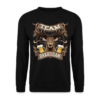 JGA T-Shirt Männer Poltern Junggesellenabschied - Unisex Pullover - Schwarz - Vorne - Alina (178cm) & Michal (187cm)