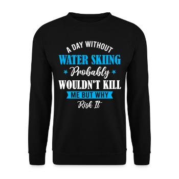 Une journée sans ski nautique - Sweat-shirt Unisexe - noir - Devant - Alina (178cm) & Michal (187cm)