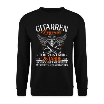 Gitarren Legende - Gitarrenspieler - Gitarrist - Unisex Pullover - Schwarz - Vorne - Alina (178cm) & Michal (187cm)