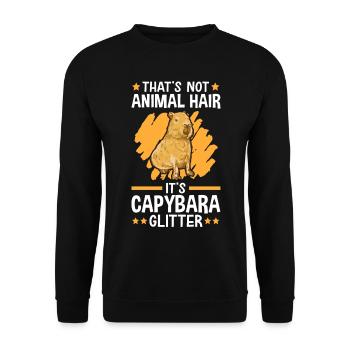 Capybara Glitzer südamerikanisches Capybara - Unisex Pullover - Schwarz - Vorne - Alina (178cm) & Michal (187cm)