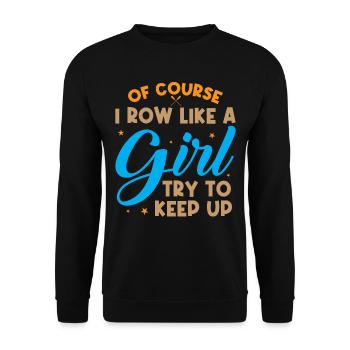 Coxswain Rowing Design For Girls Women Crew Rowing - Unisex Sweatshirt - black - Front - Alina (178cm) & Michal (187cm)