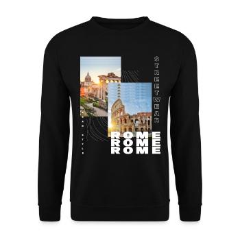 Rome Rome Italy City Skyline Home Love - Unisex Sweatshirt - black - Front - Alina (178cm) & Michal (187cm)