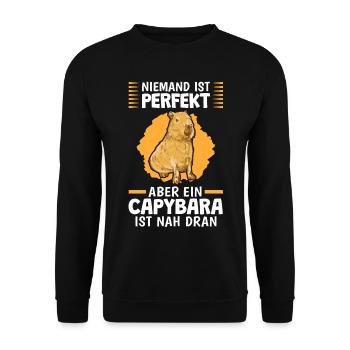 Capybaras sind perfekt südamerikanisches Capybara - Unisex Pullover - Schwarz - Vorne - Alina (178cm) & Michal (187cm)
