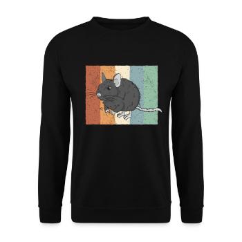 Vintage Degu Nagetier Gewöhnlicher Degu - Unisex Pullover - Schwarz - Vorne - Alina (178cm) & Michal (187cm)