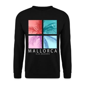 Mallorca Sommer Sonne Strand Meer Palmen Urlaub - Unisex Pullover - Schwarz - Vorne - Alina (178cm) & Michal (187cm)