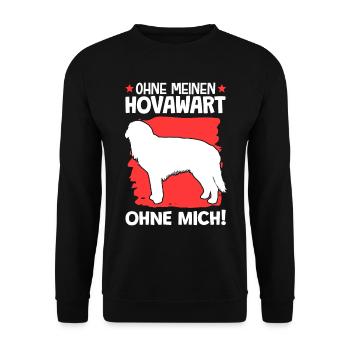 Ohne Hovawart ohne mich deutscher Bauernhund - Unisex Pullover - Schwarz - Vorne - Alina (178cm) & Michal (187cm)