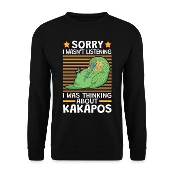 J’ai pensé au perroquet sans vol Kakapos - Sweat-shirt Unisexe - noir - Devant - Alina (178cm) & Michal (187cm)
