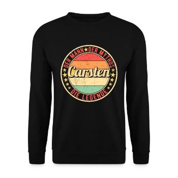 Carsten Der Mann Der Mythos Die Legende - Unisex Pullover - Schwarz - Vorne - Alina (178cm) & Michal (187cm)