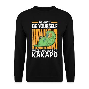 Be a Kakapo flightless parrot - Unisex Sweatshirt - black - Front - Alina (178cm) & Michal (187cm)