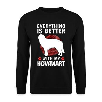 Everything better with Hovawart German farmer dog - Unisex Sweatshirt - black - Front - Alina (178cm) & Michal (187cm)